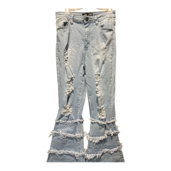 JC JQ hi rise distressed festival fringe denim pants - Picture 4 of 7